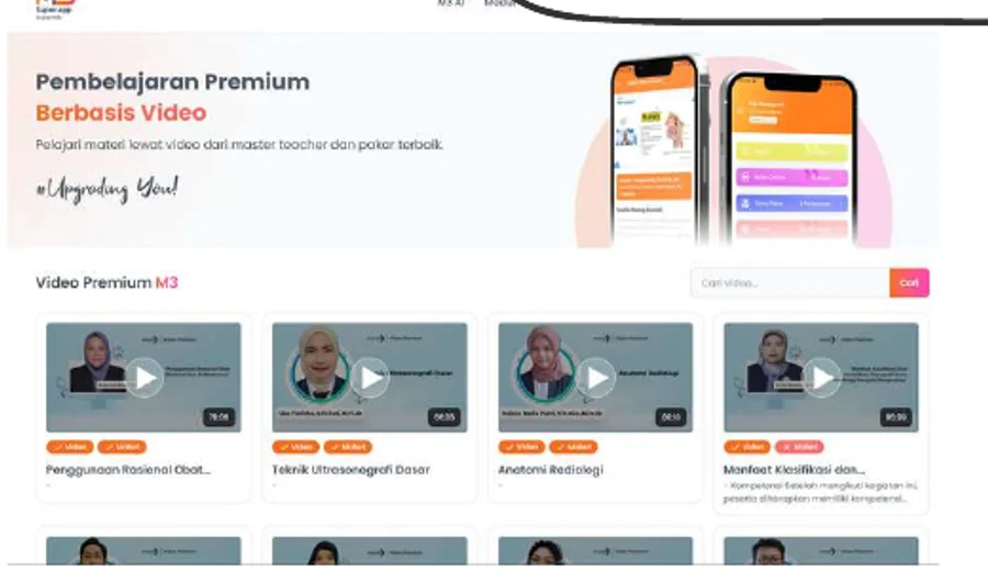Premium video learning catalogue with medical education content